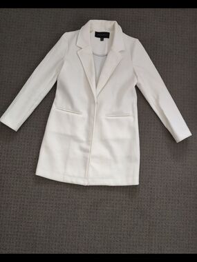 MEG&MARGOT Women's Cream Tailored Long Blazer Coat